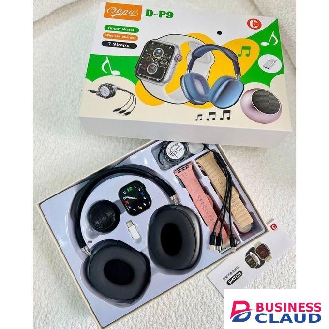 Watch D-P9 Smart Watchs for Men & Women: Waterproof Make/Answer Call Smart Watches for Android/iPhone comes with accessories like a pair of headphones, a bluetooth speaker,