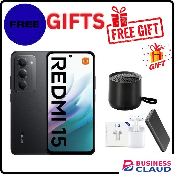 Redmi 15 BY XIAOMI 4G , 6.9", 8GB RAM + 256GB, 7000mAh(12 Months Warranty) +FREE GIFTS(SPEAKER+EARPODS+POWERBANK)
