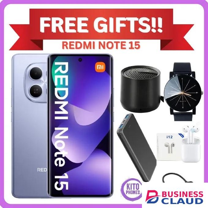 XIAOMI Redmi Note 15, 6.77", 6GB RAM + 128GB, 6000mAh,(12 Months Warranty) + FREE GIFTS(SPEAKER+OTG CABLE+WATCH +POWERBANK+ EARPODS)