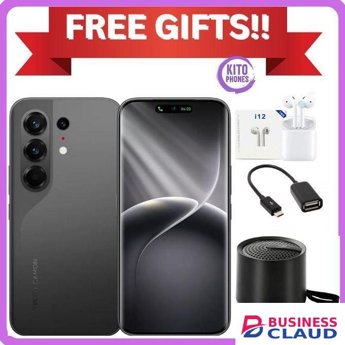 Tecno CAMON 50 PRO 256GB ROM +16GB(8+8GB )RAM, 6.78" AMOLED CURVED SCREEN 5200mAh BATTERY 50MP MAIN CAMERA 32MP SELFIE ANDROID 16 SMARTPHONE +FREE GIFTS(SPEAKER +EARPODS+OTG CABLE)