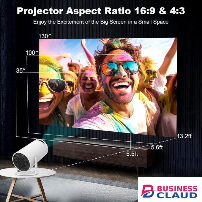 YUUIKLLE Projector Portable 4K HD Home Cinema - WiFi 6 5G, Bluetooth 5.0, Android 11, Includes Bluetooth Speaker