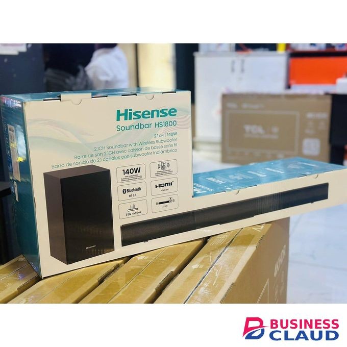 Hisense 2.1 Channel Wireless Soundbar System – 140W with Subwoofer and HDMI ARC