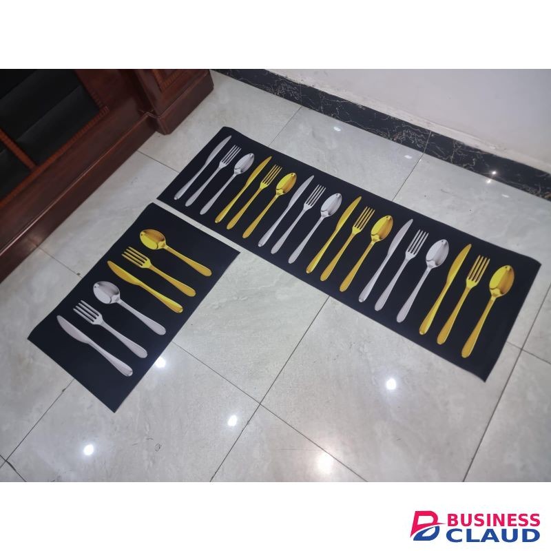 Nil High quality medium grip Rubber underside floor 3D 2in1 kitchen mat