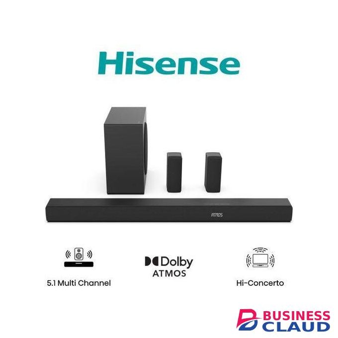 Hisense Soundbar AX5100Q, 5.1 Channel, 580W, 6.5” Wireless Subwoofer 2 YEARS WARRANTY.