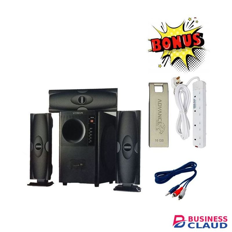 Vitron V635 3.1CH 10,000W Woofer FM , USB , BT + Gift