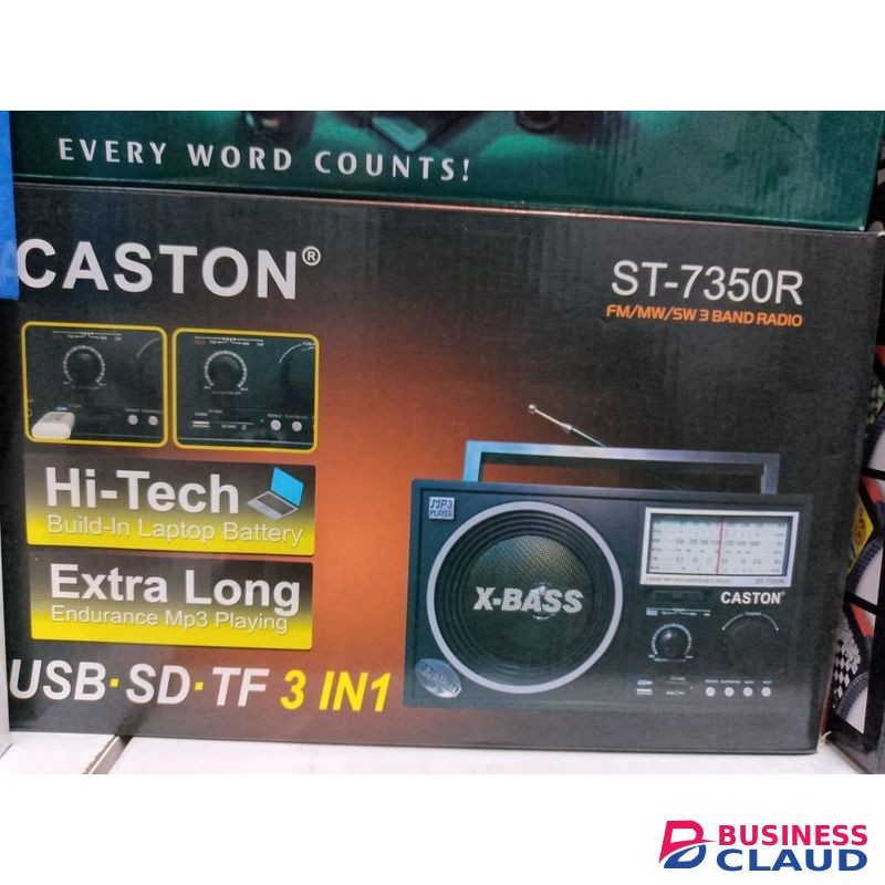 Caston ST-7350R MP3 player Rechargeable AC/DC and battery use radio with FM portable and comes with charging cable