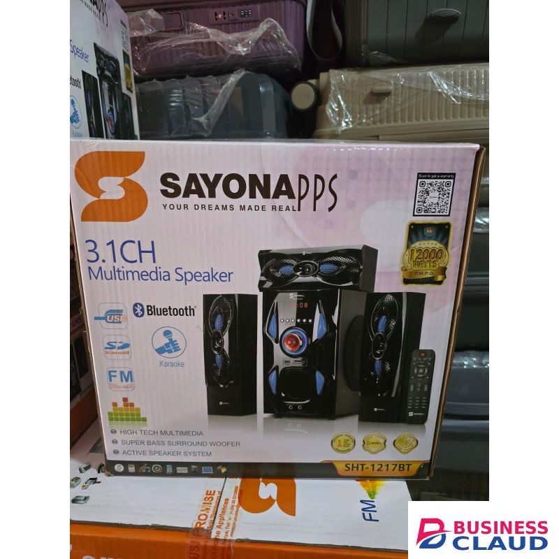 Sayona 3.1 Channel Home Theater System with Bluetooth/FM/USB – Model SHT-1217BT