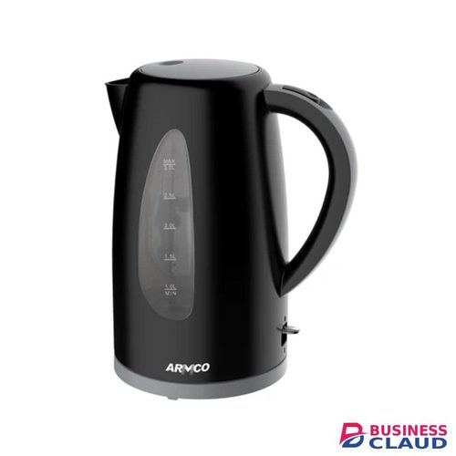 Armco 3.0L Plastic Cordless Kettle 360° Dual External Water Level Indicator, Filter, Overheat Protection, Indicator Pilot Light, Dual LED On/Off, 2200W, -Black