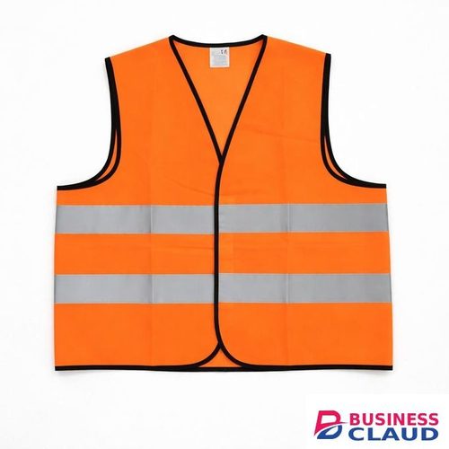 Orange Safety Vest with Reflective Strips – 120 GSM