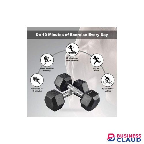 10kgDumbbell Men's & Women's Fitness Hexagon Rubber Weight