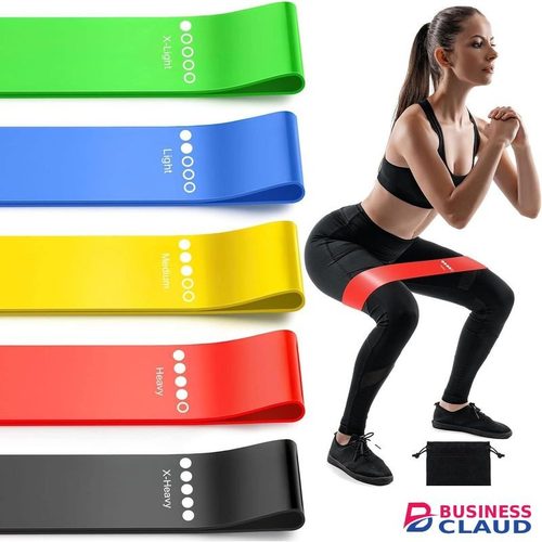 Quality 5 Pieces Resistance Bands for Working Out, Elastic Exercice Loop Bands for Physical Therapy, Yoga Starter Set of Stretch Bands for Booty Legs, Pilates Flexbands