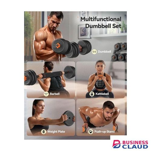Adjustable 6 in 1 Dumbbells weight set, Barbell & kettlebell Set of Gym Weights Barbell, kettlebell,Dumbbell, Ab Roller and push up stands- for Body Building, fitness, weight training set set, Gym and Home use