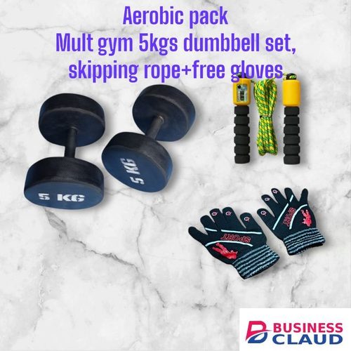 5kg Dumbbell Set + A Skipping Rope Free Gloves