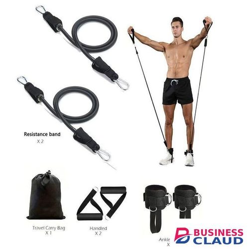 Resistance Band Training Set with Ankle Straps – Complete Home Gym Workout Kit for Full-Body Strength Training, Leg & Glute Exercises, Portable Fitness Equipment with Carry Bag