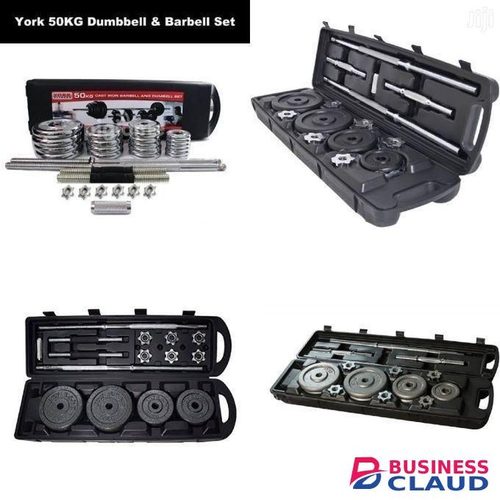 Chrome 50kgs Weights Set Dumbbells/barbell With A Portable Case
