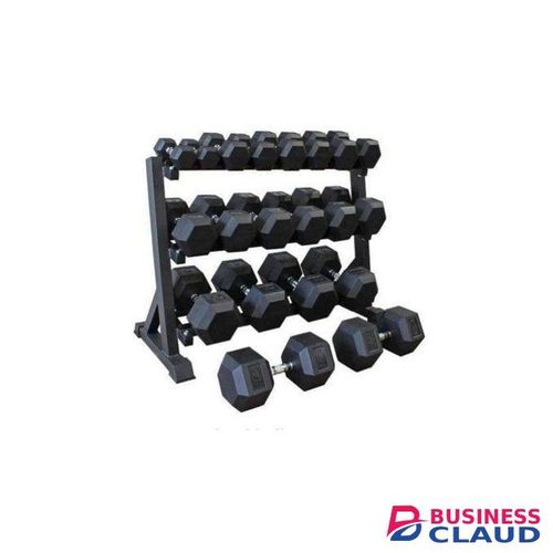 12.5kg Dumbbells - Hexagonal Rubber Dumbell Body Building Gym/ Home Work Out Weights