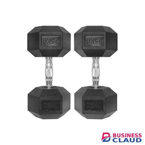 25kg Dumbbells Gym Weights Hexagon Rubber