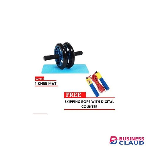 Abs Roller+ free mat + Skipping rope with digital counter