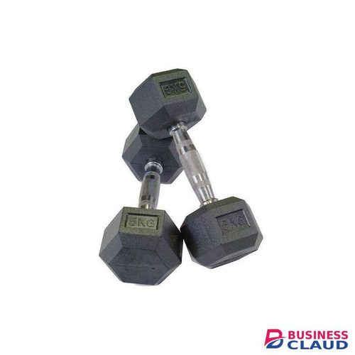 Pair (2pcs) 5KG Hexagonal Dumbell (5KG each Hand) for Toning Muscles Plus Free 5PCs Set Exercise Bands