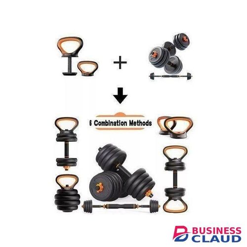 6 in 1 multifunctional Adjustable Dumbbells, Barbell & Kettlebell Set Of Gym Weights Barbell, Kettlebell,Dumbbell, Ab Roller And Push Up Stands Body Building, Fitness, Weigh Training Set Set