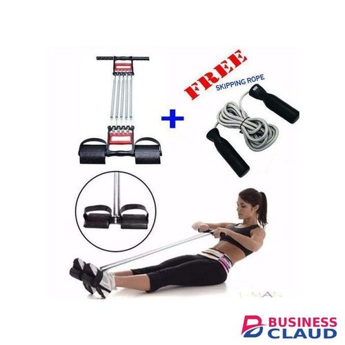 Chest Expander And Tummy Trimmer 5-Calibrated Spring And Free Skipping Rope
