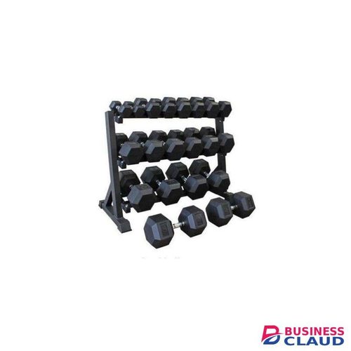 25kg Dumbbells - Hexagonal Rubber Dumbbell Body Building Gym/ Home Work Out Weights