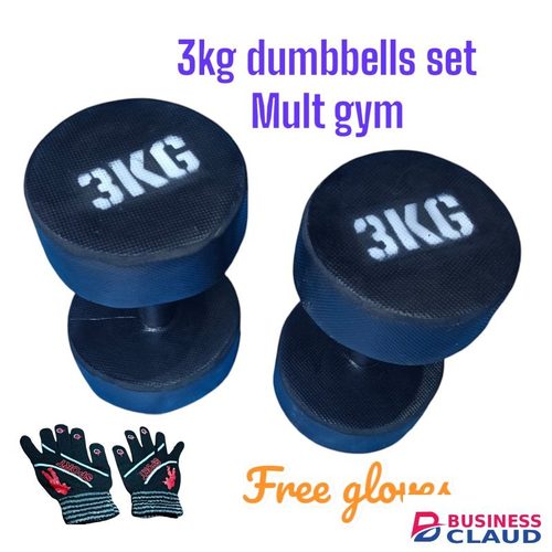 3kgs dumbbells set +free gloves