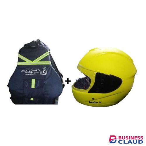 Boda Plus Professional Rider Safety Combo – Full-Face Impact Helmet & Adjustable Motocross Chest Guard – Heavy-Duty Protection
