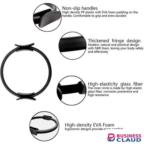 Pilates Ring Fitness Circle Foam Padded Handles Exercise Equipment Toning Arms Thighs Legs Pelvic Home Gym Workout Yoga