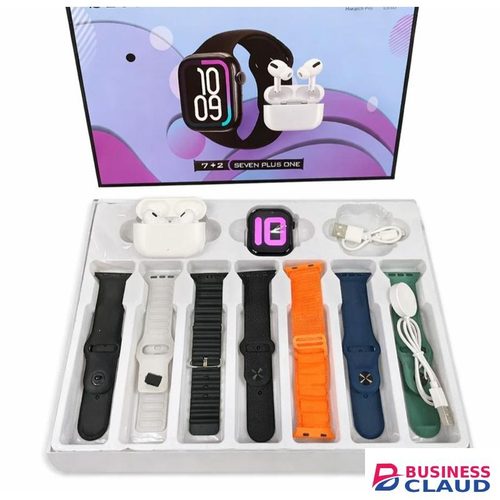 Promax Smart Watch Combination gift set that includes a smartwatch, wireless earbuds, and multiple accessories