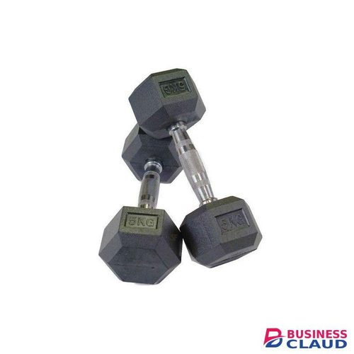 5kg Pair Fixed(Hexagon Shaped) Rubber Dumbbells