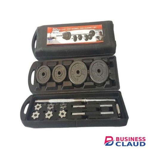 50kg Adjustable Fitness Barbell & Dumbbell Weight With Portable