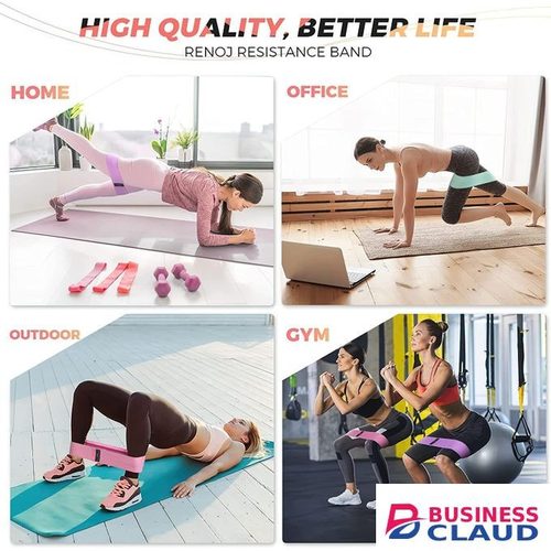 Hip Band, Loop Band, Resistance Band for Men & Women, Squat Bands for Butt, Legs, Thigh, Hip and Glute Exercise (Set of 3)