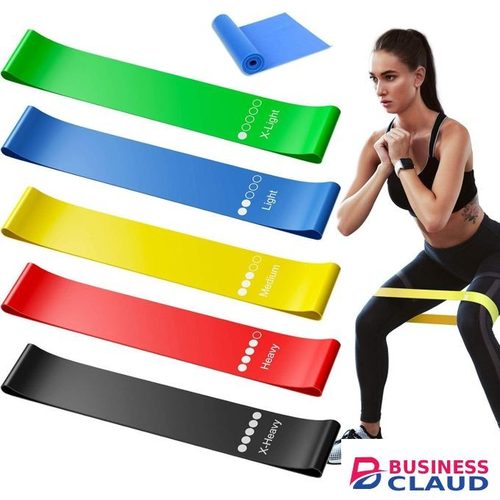 Resistance Loop Bands, Non-Slip Resistance Exercise Bands with 5 Resistance Levels - Premium Workout Bands Sets for Legs and Butt, Home Fitness,Strength Training, Pilates, Yoga with Long Stretch Bands