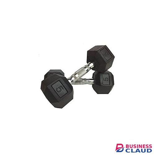 5kg Pair Fixed Gym Weight (Hexagon Shaped) Rubber