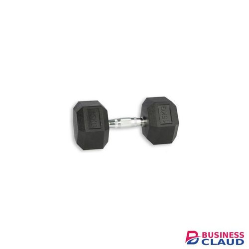 15 kgs Hexagon Shaped Dumbbells For Home Gym Equipment Fitness, Exercise & Workout Weights - 0ne Piece
