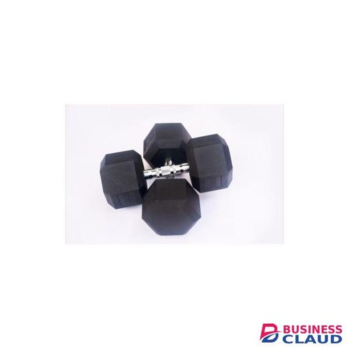 Fitness 20kg Hexagon Dumbbell Set Rubber Coated Black For Exercise
