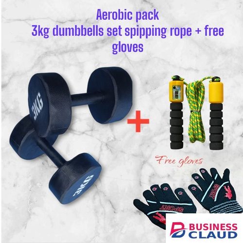 3kg dumbbell set and skipping rope free gloves
