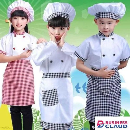 *3pcs Black and white Children Professional Chef costume*