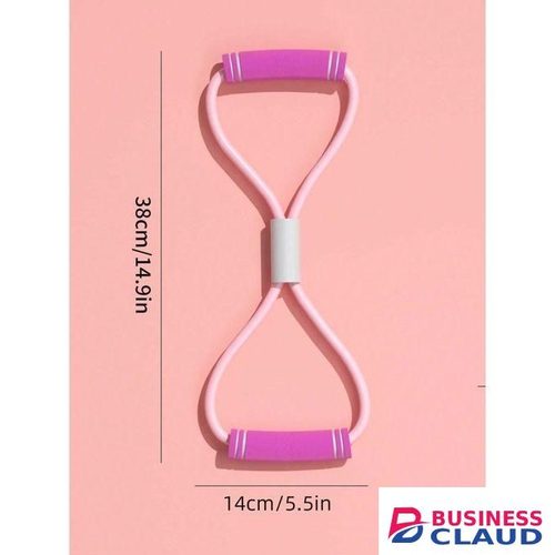 1pc Tpe Exercising Muscles Training Chest Back Purple 8-shaped Elastic Rope