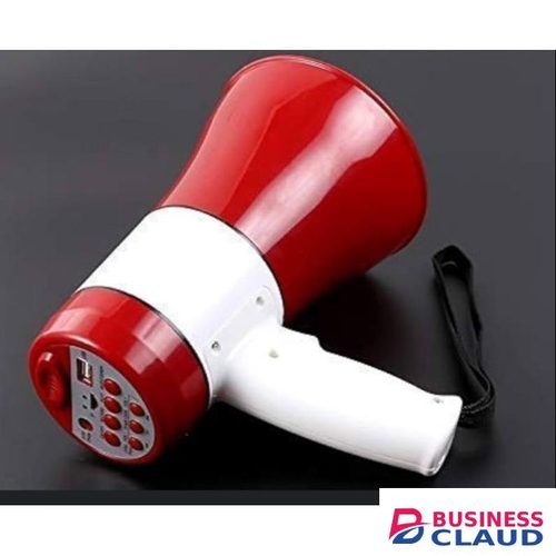 Rechargable Hand Mike Speaker/handheld Lithium Battery Megaphone With A USB Charger And Bluetooth, Space For Memory Card And Can Record A Length Of 240 Second Without Memory Card