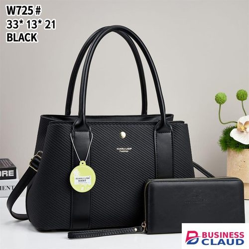 Black PU leather handbag Women’s fashion bag set