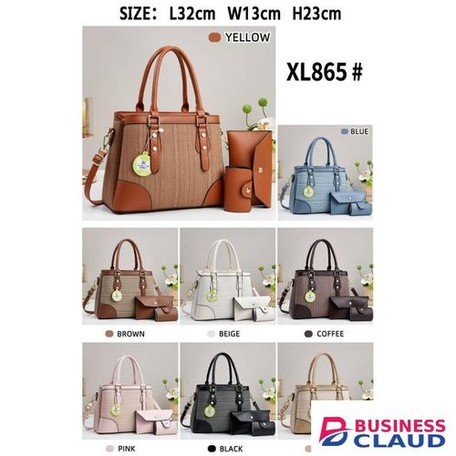 women handbag set, pu leather handbag, handbag with wallet and pouch