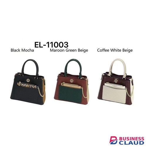 PU leather handbag Black mocha handbag