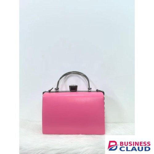 Bright pink handbag PU leather structured handbag