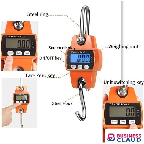Digital Hanging Scale 300 KG Industrial Crane Scales Housing for Fishing, Weigh Luggage and Farm Scales
