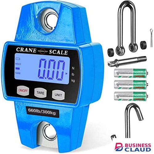 Digital Hanging Digital Weigh Scale with Accurate Sensors, Handheld 300Kg Mini Crane Scale with Hooks for Meat Butchery Farm Hunting