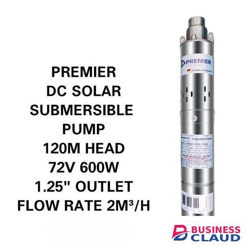 Premier 600W 120m Head Solar Pump – DC Submersible, Farm Irrigation Use