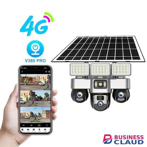 Solar 3 Leds Camera for Farm Home Security Outdoor 2MP HD with 4G Human Detection TF Storage