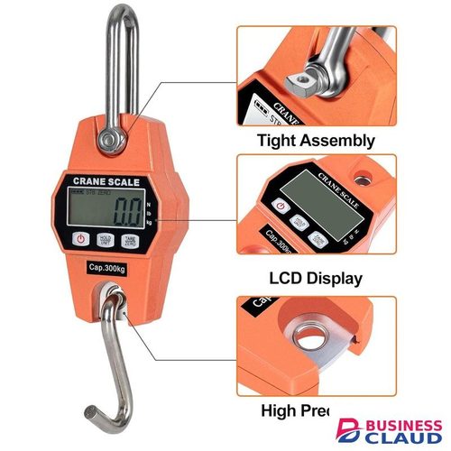 660lb/300kg Digital Crane Scale - Compact LCD Handheld Hanging Scale for Garage, Farm, Hunting, Fishing & More(300kg/Aluminum Alloy)